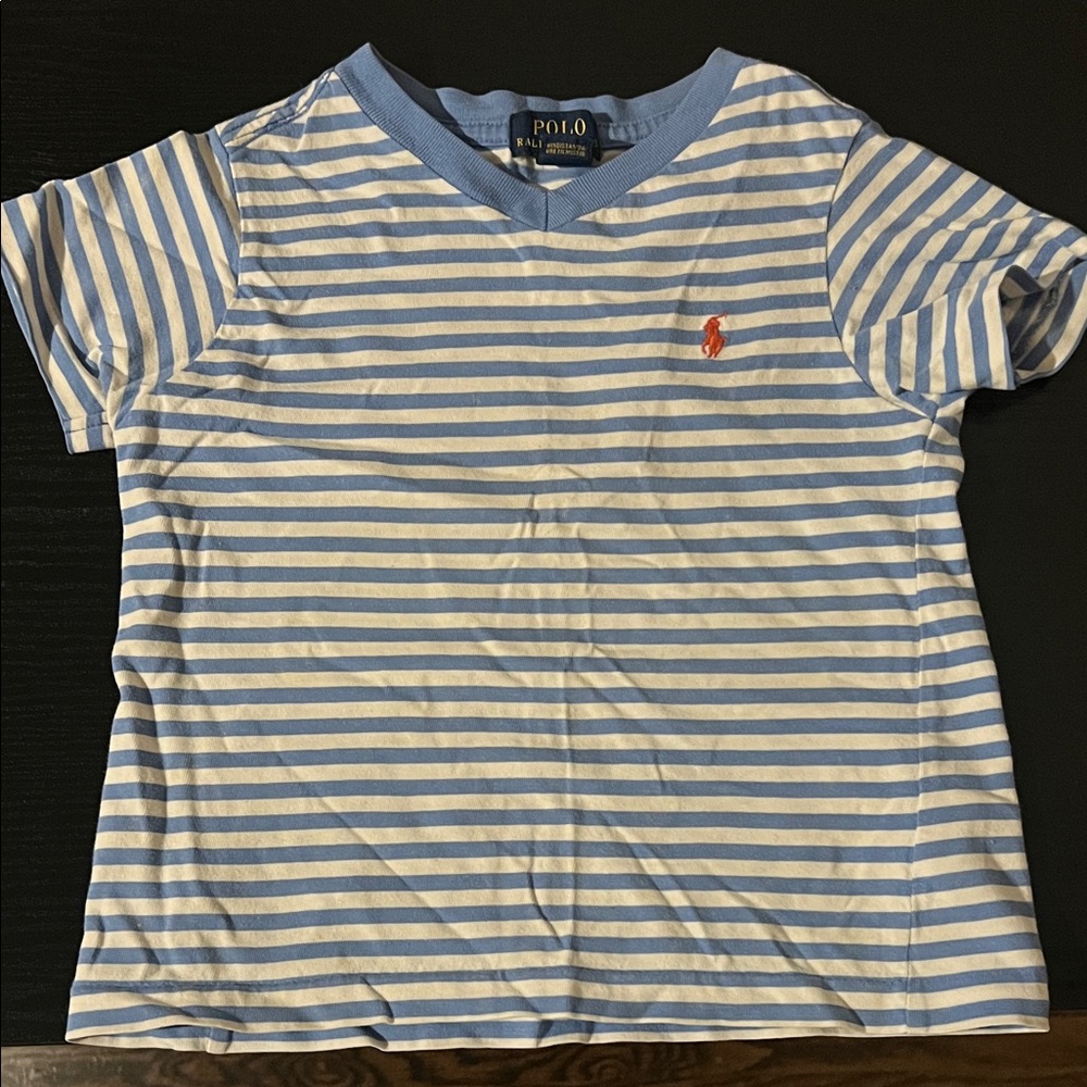 Polo by Ralph Lauren Kids Blue and Cream Striped Polo